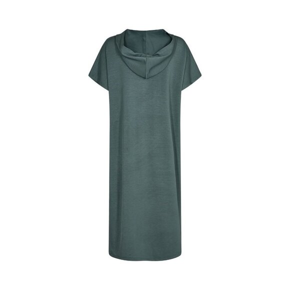 Teal Hooded Midi Dress - Picture 6 of 6